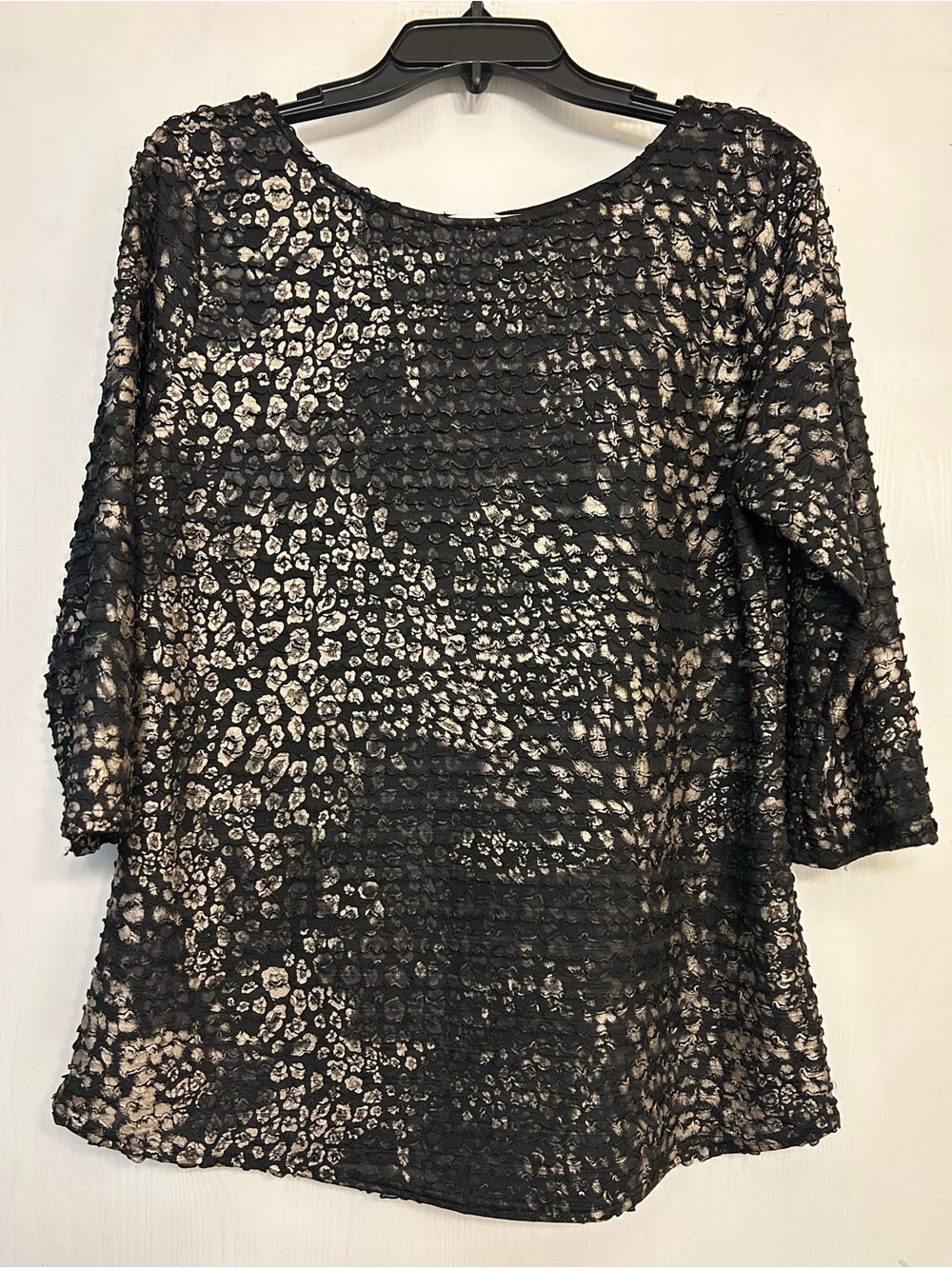 Peck & Peck Elegant Versatile Polished Animal-Print Textured Ladies Top Sz Large